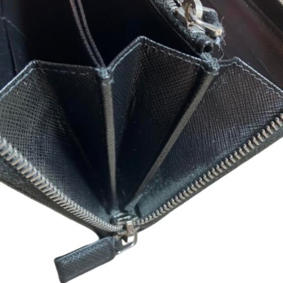 Prada Saffiano Leather Zip Around Long Wallet Vintage EUC Looks Brand New - Picture 7 of 13